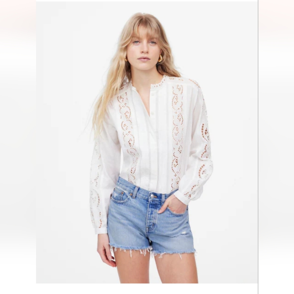NWT Madewell Light Blue Frayed Jean Shorts